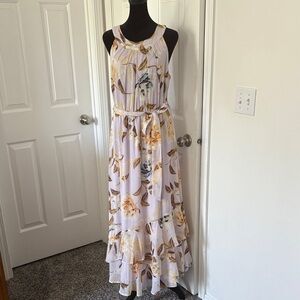 Calvin Klein Lavendar Floral Maxi Dress